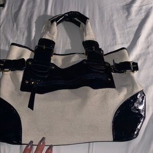Large purse navy and white